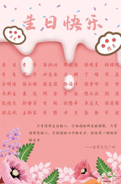 【生日祝?！抗ё?月生日的員工生日快樂！