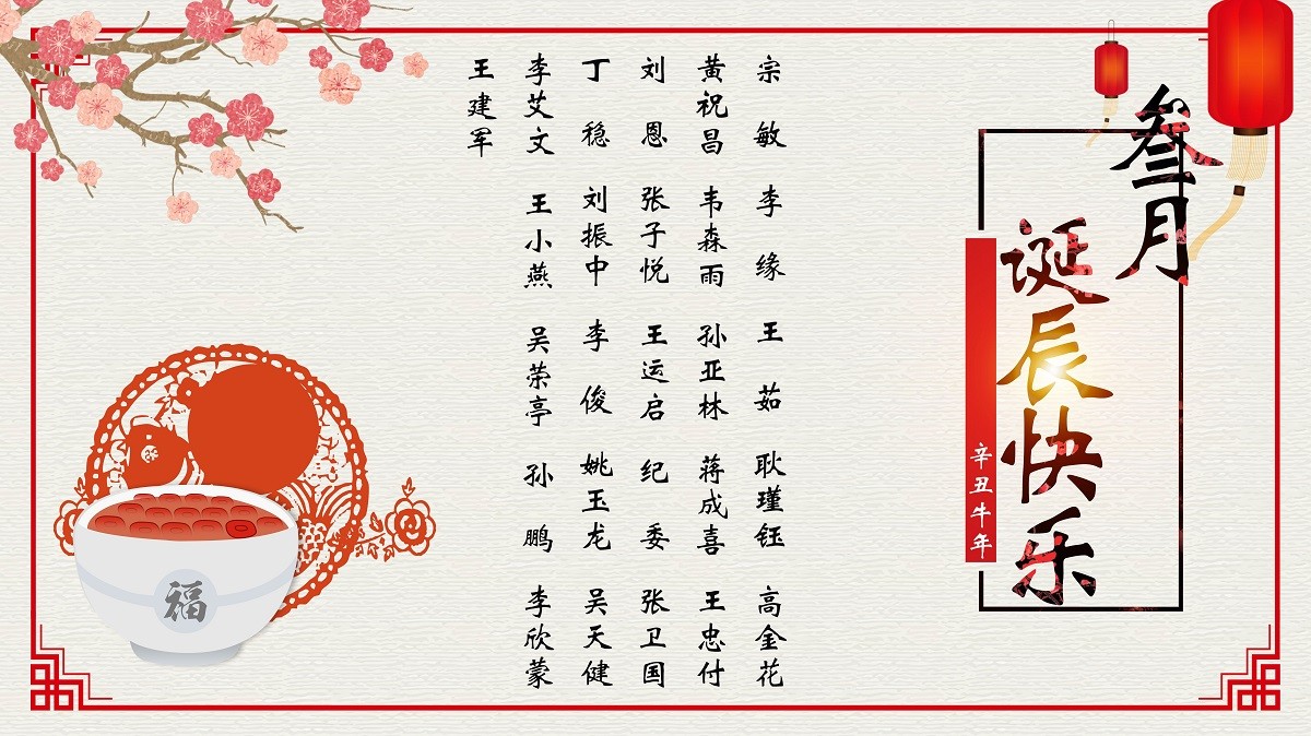 【生日祝?！抗ё?3月生日的員工生日快樂(lè)！