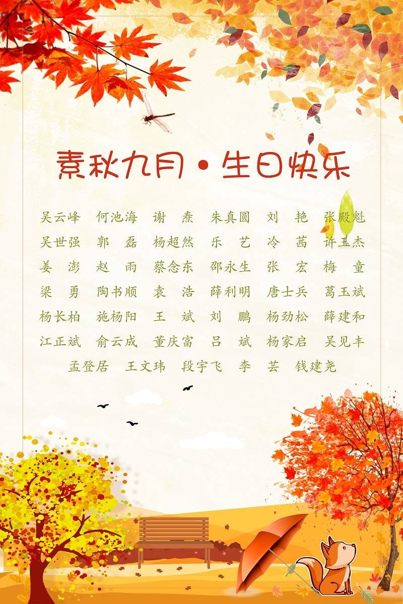 【生日祝福】恭祝09月生日的員工生日快樂(lè)！
